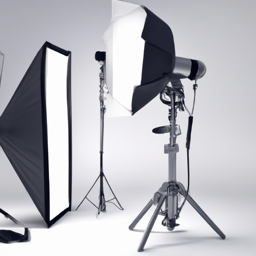 Fondo blanco y equipo de iluminación